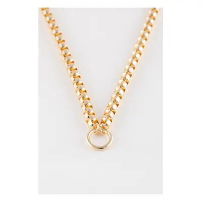 DEFACTO Women's Thick Chain Ring Detailed Gold Necklace