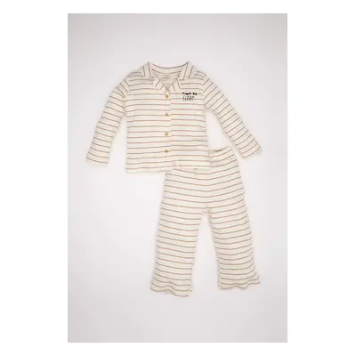 DEFACTO Baby Boy Striped Long Sleeve Top Long Bottom Pajama Set