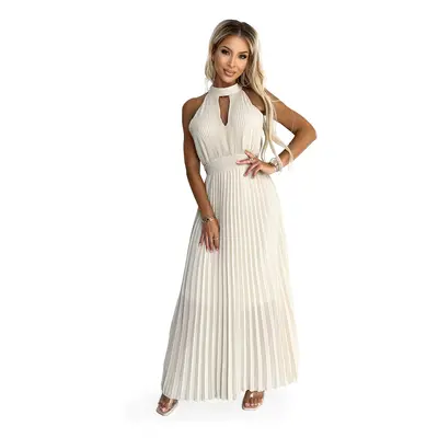 Numoco pleated midi dress with drop neckline