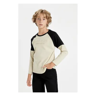 DEFACTO Boy Oversize Fit Crew Neck Printed Long Sleeve T-Shirt