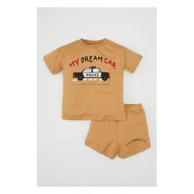 DEFACTO Baby Boy Printed Short Sleeve T-Shirt Shorts Set