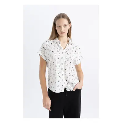 DEFACTO Cool Patterned Short Sleeve Shirt