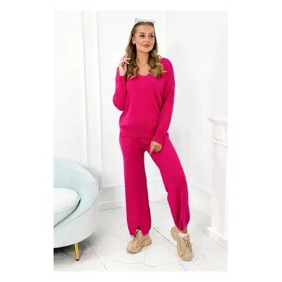 Set viscose sweatshirt + fuchsia trousers