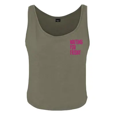 Ladies Waiting For Friday Box Tank Olive