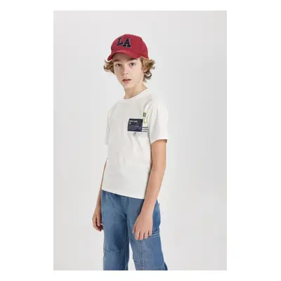 DEFACTO Boys' Crew Neck Printed Short Sleeve T-Shirt