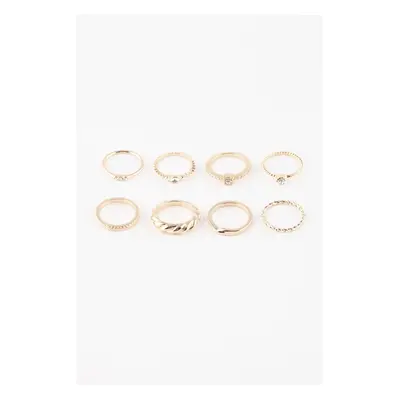 DEFACTO Woman's 8-Piece Gold Ring