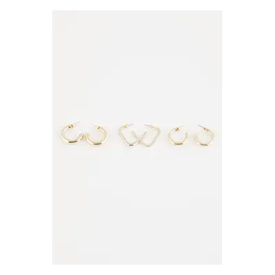 DEFACTO Woman's 3-Piece Gold Hoop Earring