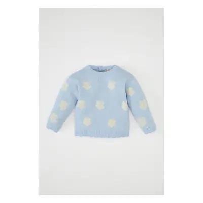 DEFACTO Baby Girl Crew Neck Floral Sweater