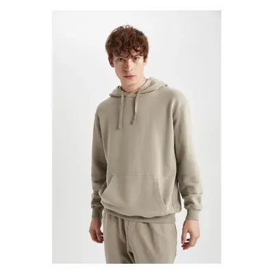 DEFACTO Regular Fit Hooded Washable Faded Effect Sweatshirt