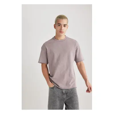 DEFACTO Comfort Fit Crew Neck Washed Faded Effect Short Sleeve T-Shirt