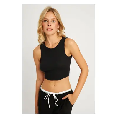 Cool & Sexy Women's Black Crop Blouse