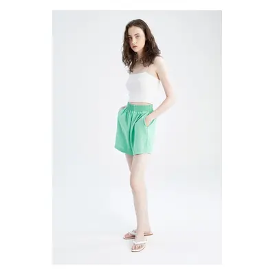 DEFACTO Relax Fit Regular Waist Linen Blended Shorts