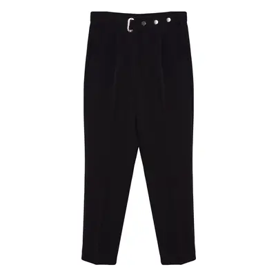 Trendyol Black Belted Woven Trousers