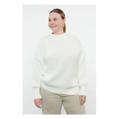 Trendyol Curve Ecru Crew Neck Knitwear Sweater