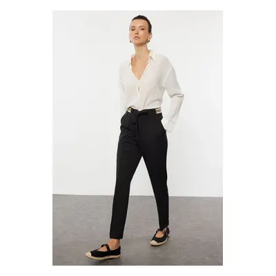 Trendyol Black Tie Detailed Woven Trousers