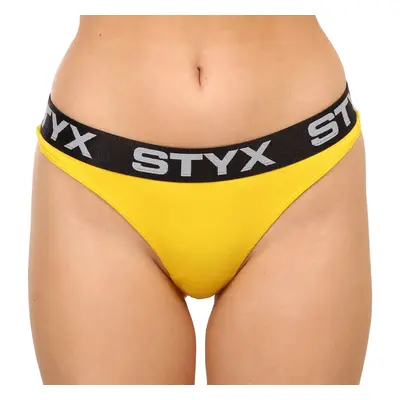 Women's thongs Styx sports rubber yellow