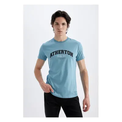 DEFACTO Slim Fit Crew Neck Printed Short Sleeve T-Shirt