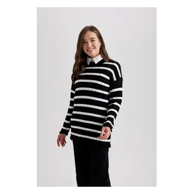 DEFACTO Regular Fit Striped Sweater Tunic