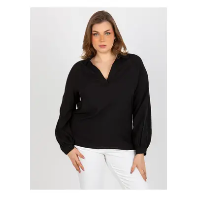 Black viscose shirt blouse plus sizes