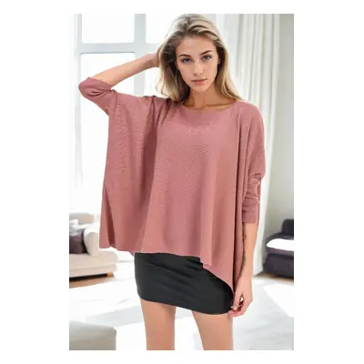 81734 Dewberry Knitwear Womens Poncho-DARK PINK