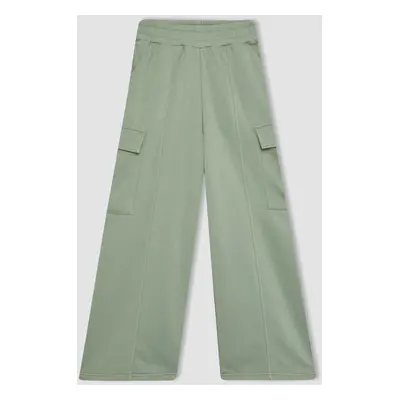 DEFACTO Girl's Wide Leg Cargo Sweatpants