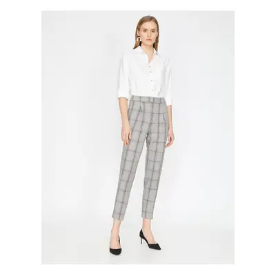 Koton Women's Blue/Grey Check Pants