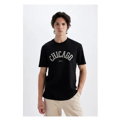 DEFACTO Regular Fit Crew Neck Printed Short Sleeve T-Shirt