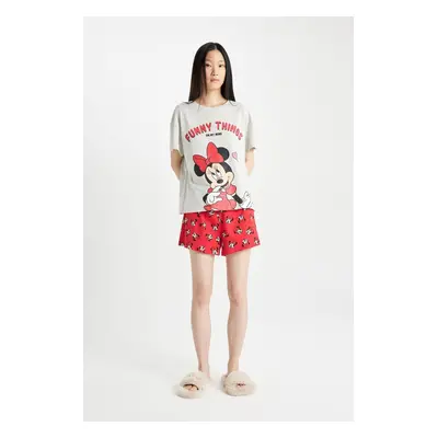 DEFACTO Fall in Love Disney Mickey & Minnie Regular Fit Short Sleeve 2-Piece Set