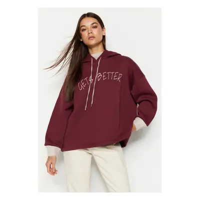 Trendyol Damson Loose Fit Knitted Sweatshirt