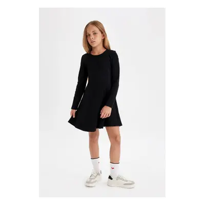 DEFACTO Girl's Corduroy Long Sleeve Dress