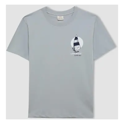 DEFACTO Boy's Crew Neck Printed Short Sleeve T-Shirt