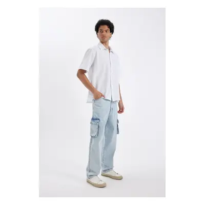 DEFACTO Baggy Fit Wide Fit Normal Waist Wide Leg Jean Trousers