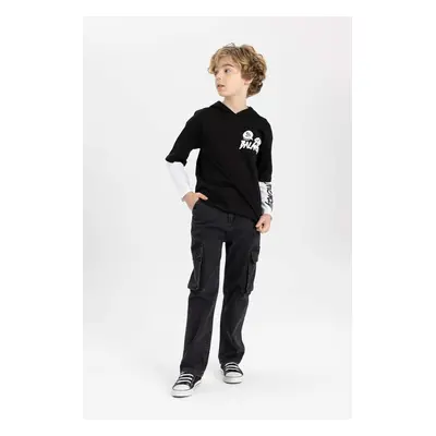 DEFACTO Boy Cargo Fit Straight Leg Jean Pants