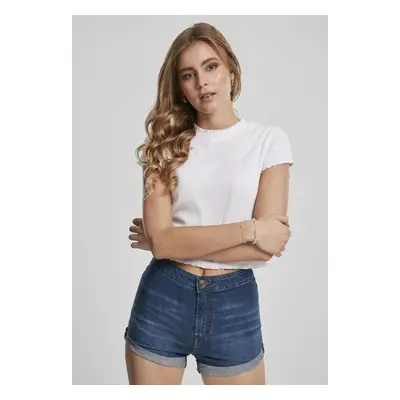 Women's T-Shirt Cropped Rib 2-Pack Black/White