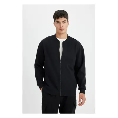 DEFACTO Relax Fit College Collar Bomber Cardigan