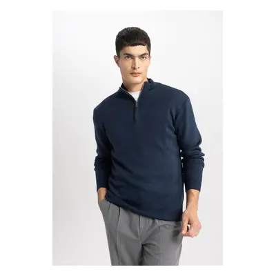 DEFACTO Standard Fit High Neck Zippered Sweater