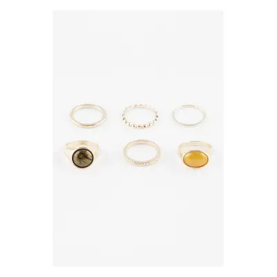 DEFACTO Women's 6-piece Gold Ring