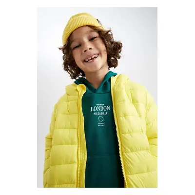 DEFACTO Boy's Water Repellent Hooded Basic Puffer Jacket