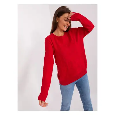 Classic red sweater with patterns