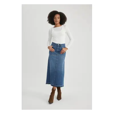 DEFACTO Long Fit Jean Midi Skirt