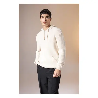 DEFACTO Relax Fit Hooded Thessaloniki Fabric Sweater