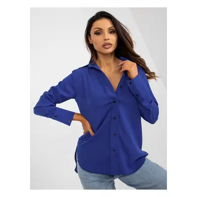 Women's Cobalt Blue Classic Long Sleeve Shirt