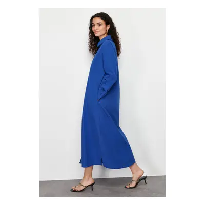 Trendyol Saks Plain Woven Shirt Dress