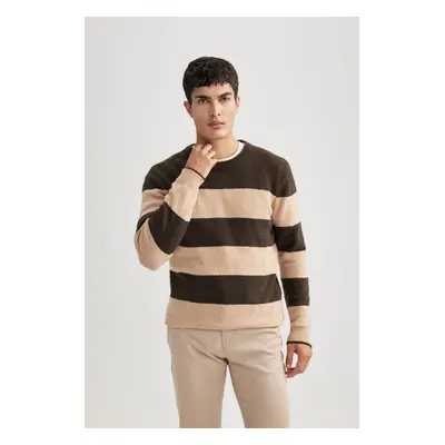 DEFACTO Standard Fit Striped Turtleneck Sweater