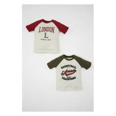 DEFACTO Baby Boy Crew Neck Printed 2-Pack Short Sleeve T-Shirt