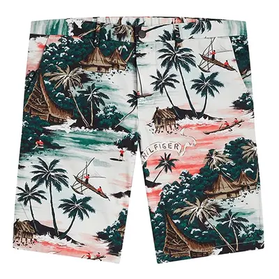 Tommy Hilfiger Shorts - HMPTN AOP HAWAIIAN SHORT white