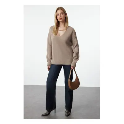 Trendyol Mink Soft Textured Knitwear Sweater