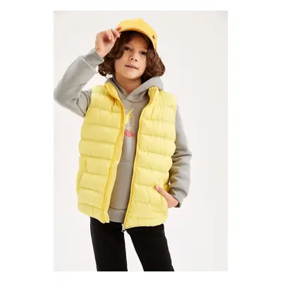 DEFACTO Boy Water Repellent Stand Collar Basic Puffer Vest