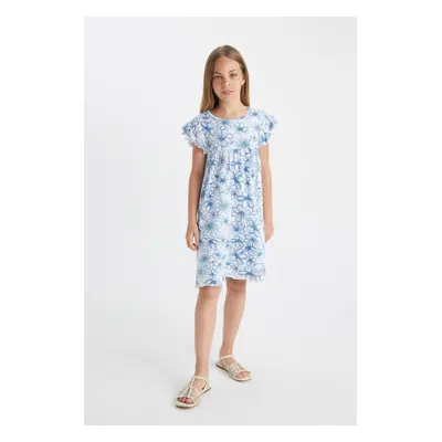 DEFACTO Girl's Patterned Short Sleeve Dress