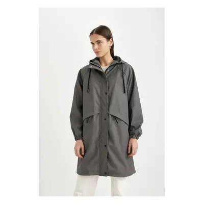 DEFACTO Regular Fit Hooded Taffeta Raincoat